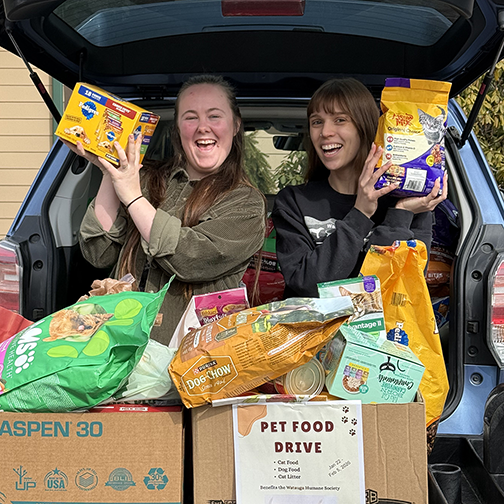 Pet food donation drop off at Watauga Humane Society