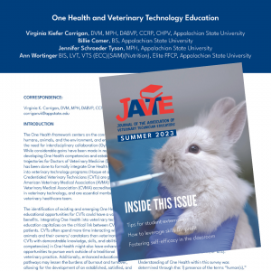 Members of Appalachian State University's Veterinary Technology Program and Beaver College of Health Sciences collaborated to publish a new article in the Summer 2023 edition of the Journal of the Association of Veterinary Technician Educators (JAVTE).