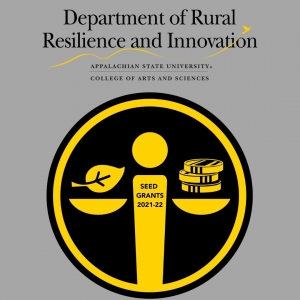 Rural Resilience and Innovation Inaugural Seed Grants graphic with department titlemark and graphic depicting award and sustainability